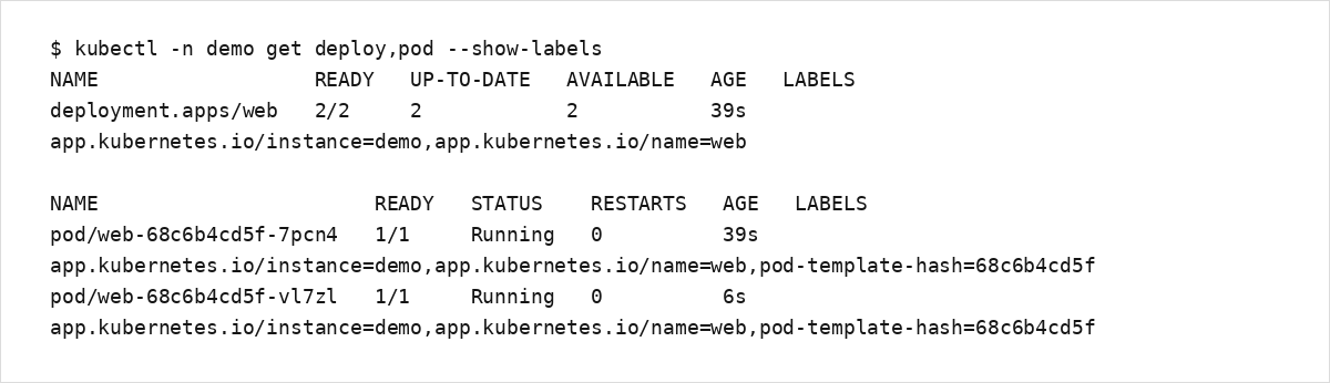 labels の確認（例）