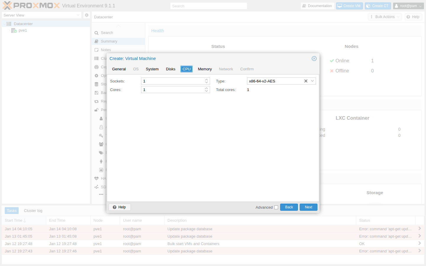 Create VM wizard: CPU（例）