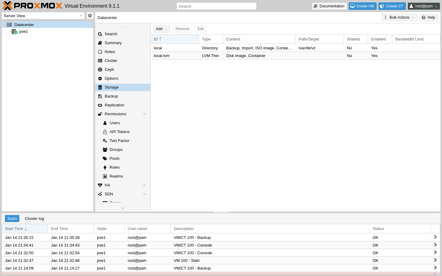 Datacenter -> Storage（例）