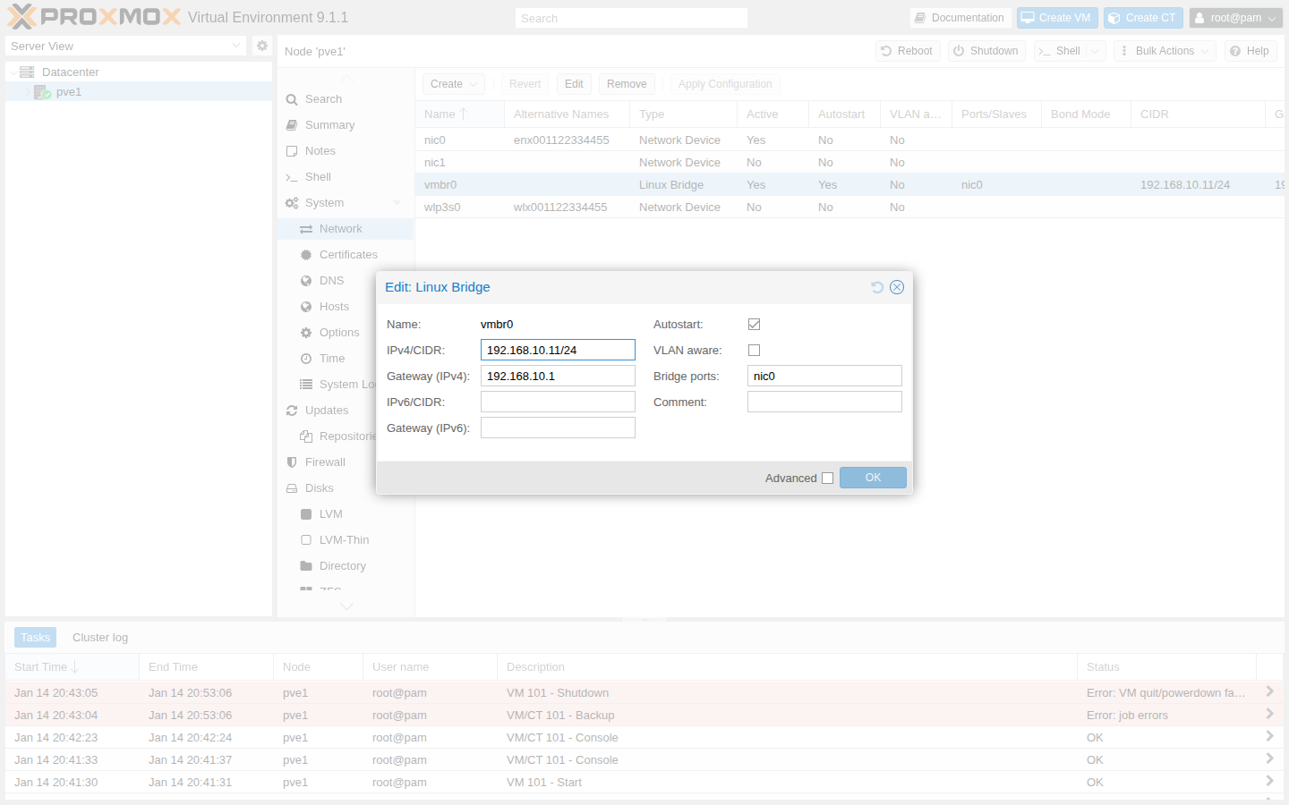 Edit: Linux Bridge（例）