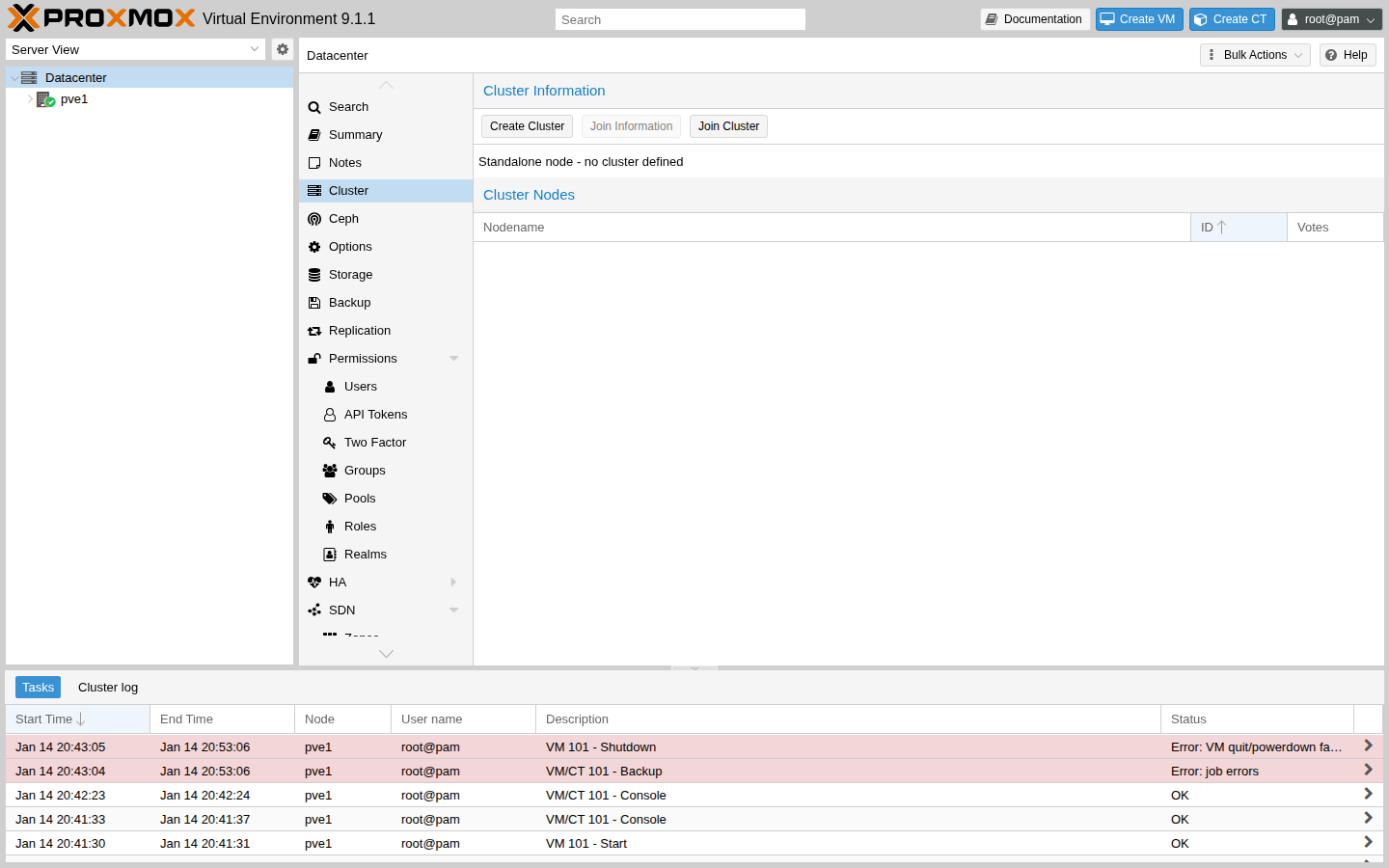Datacenter -> Cluster（例）