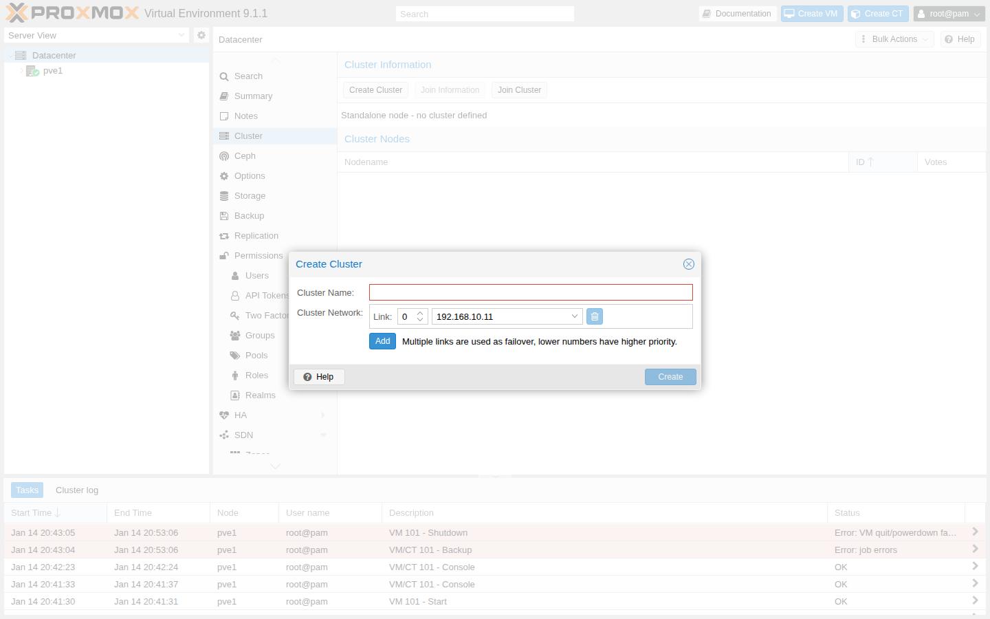 Create Cluster（例）