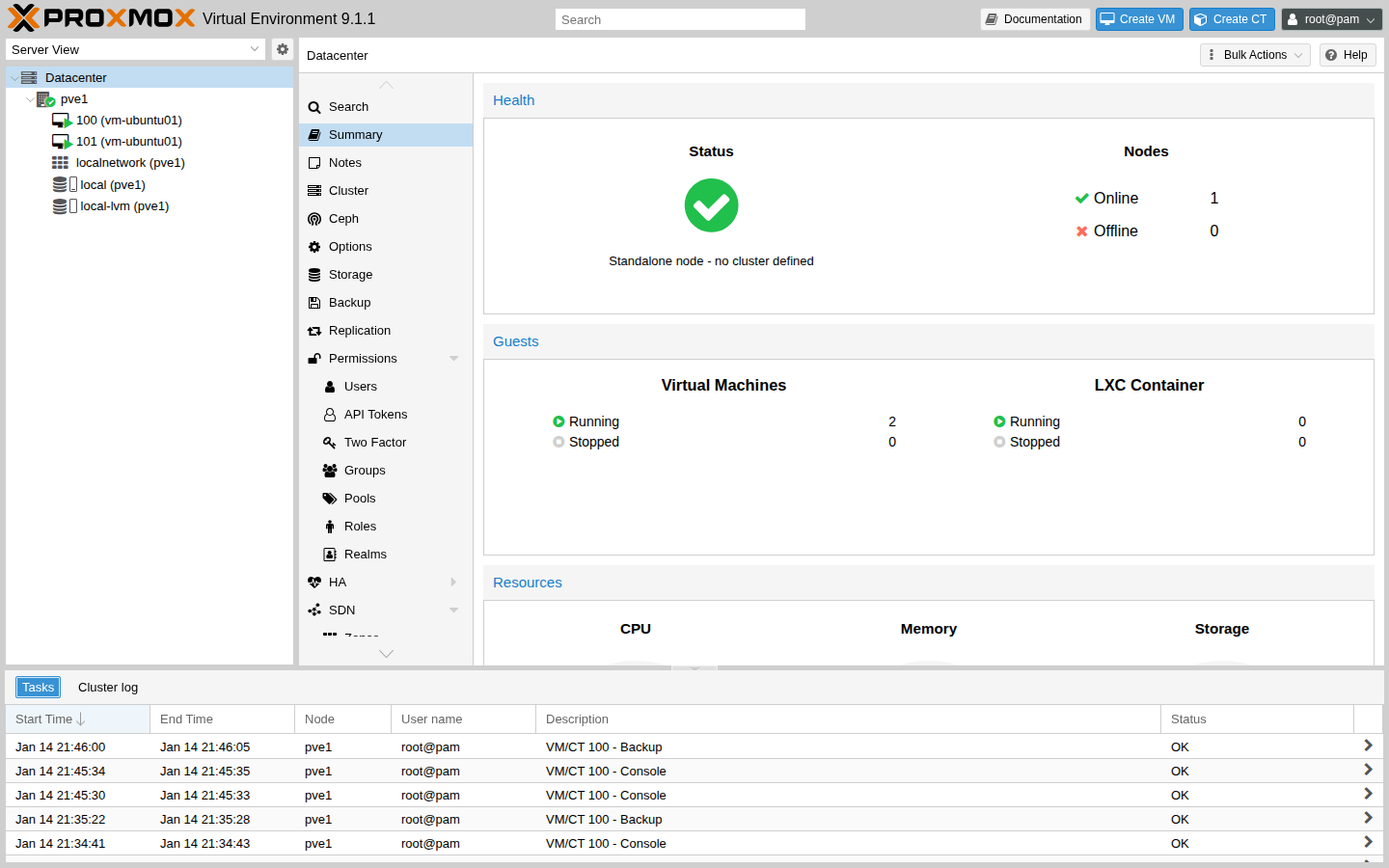 Tasks: manual backup（例）